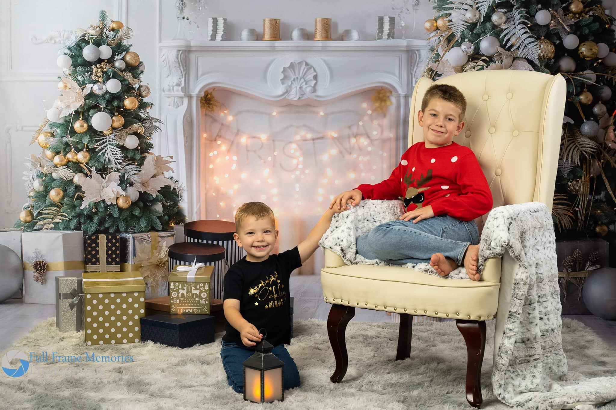 Kate Christmas White Room Pinetrees Gifts Fireplace Decoration Backdrop for Photography - Image 10