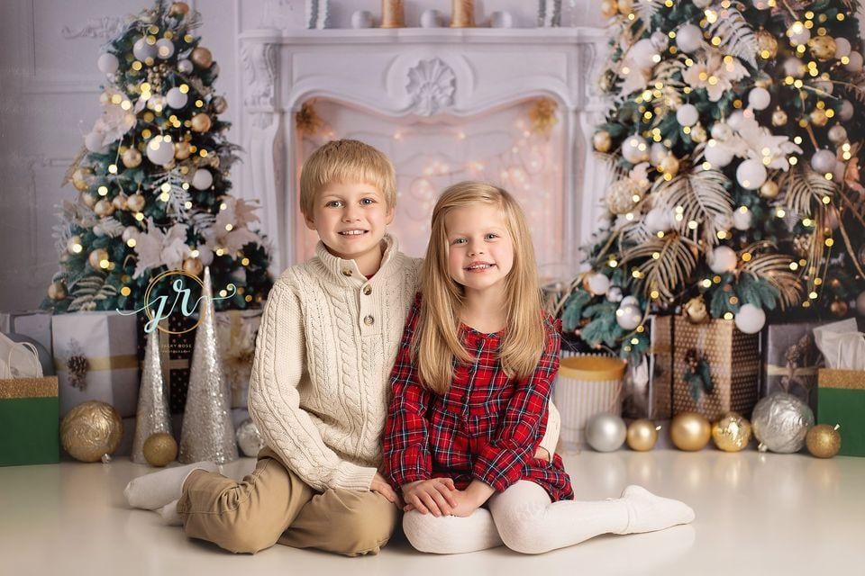 Kate Christmas White Room Pinetrees Gifts Fireplace Decoration Backdrop for Photography - Image 5