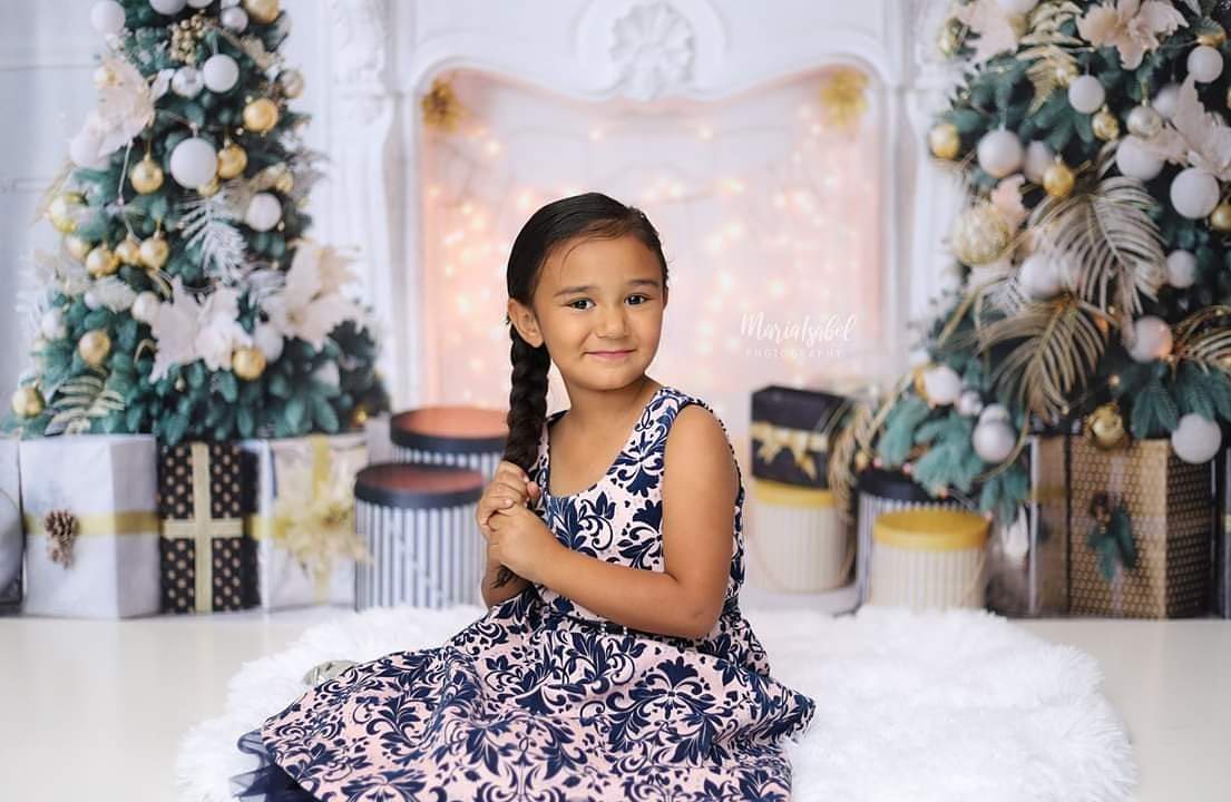 Kate Christmas White Room Pinetrees Gifts Fireplace Decoration Backdrop for Photography - Image 6